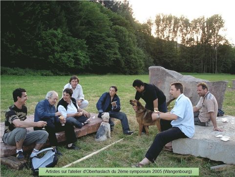 En 2005, des artistes sur l'atelier d'Oberhaslach du 2ème symposium (Wangenbourg)